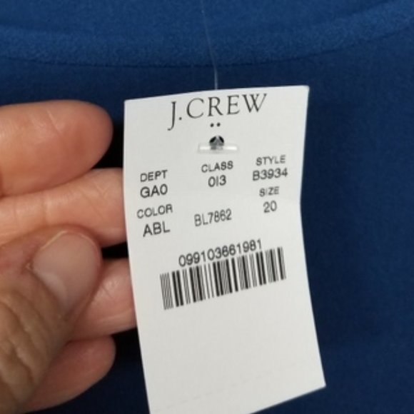 J.CREW BLUE BLACK NWT TUNIC BLOUSE TOP SIZE 20 - Picture 8 of 8